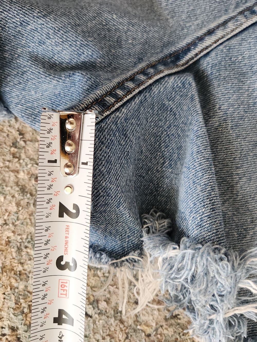 L.L. Bean Light Blue Frayed Hem Denim Shorts - Picture 5 of 11